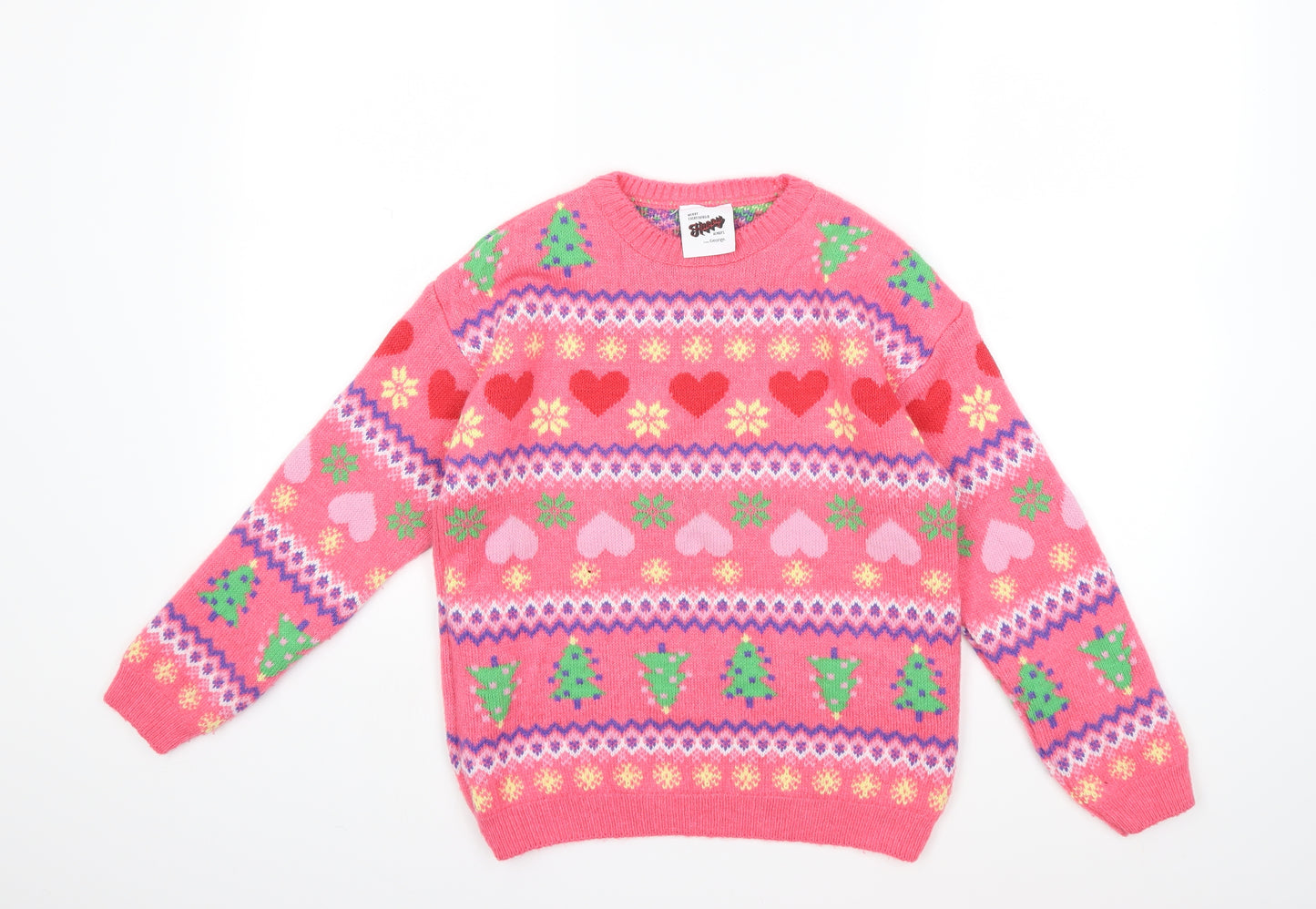 George Girls Pink  Knit Pullover Jumper Size 11-12 Years