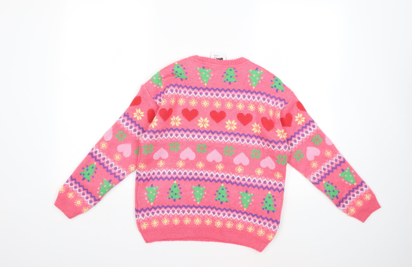 George Girls Pink  Knit Pullover Jumper Size 11-12 Years