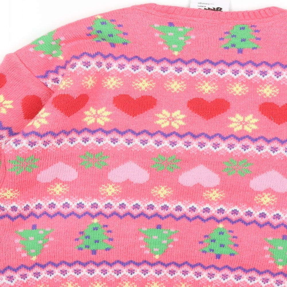 George Girls Pink  Knit Pullover Jumper Size 11-12 Years
