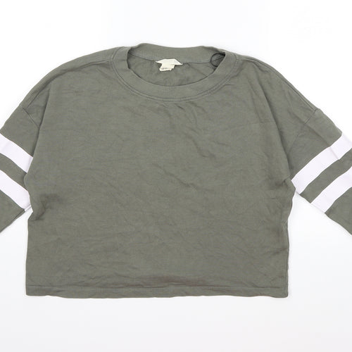 H&M Girls Green   Pullover Sweatshirt Size 13-14 Years