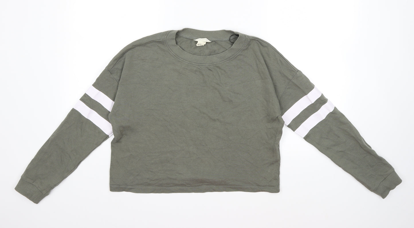 H&M Girls Green   Pullover Sweatshirt Size 13-14 Years