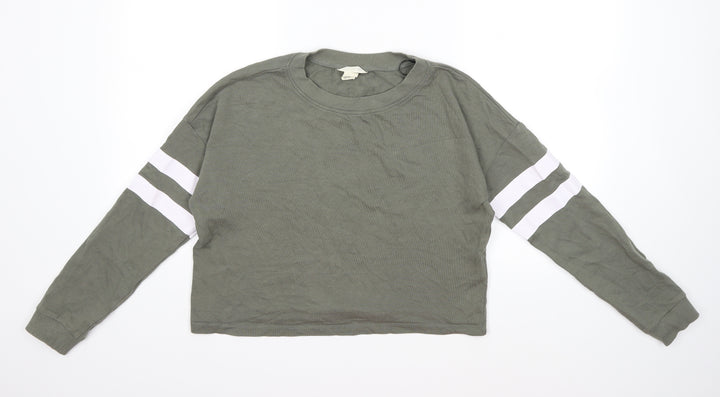 H&M Girls Green   Pullover Sweatshirt Size 13-14 Years