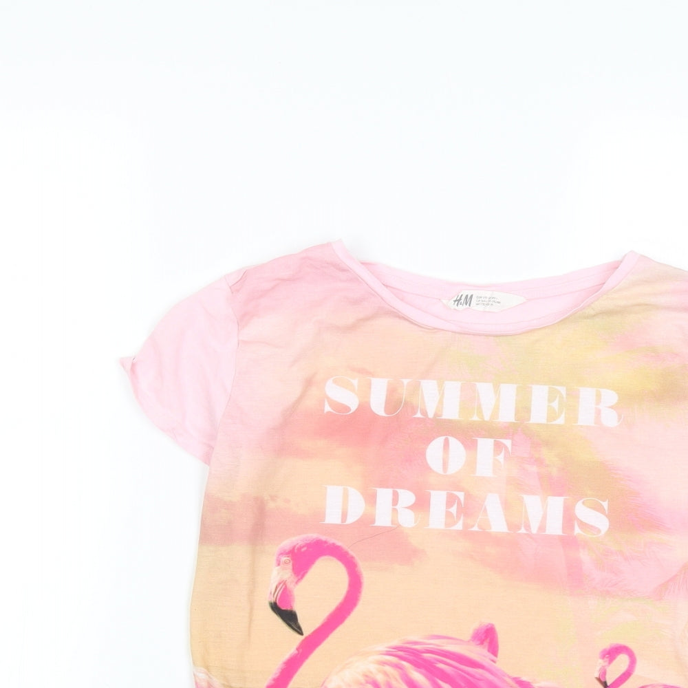 H&M Girls Pink   Basic T-Shirt Size 15 Years