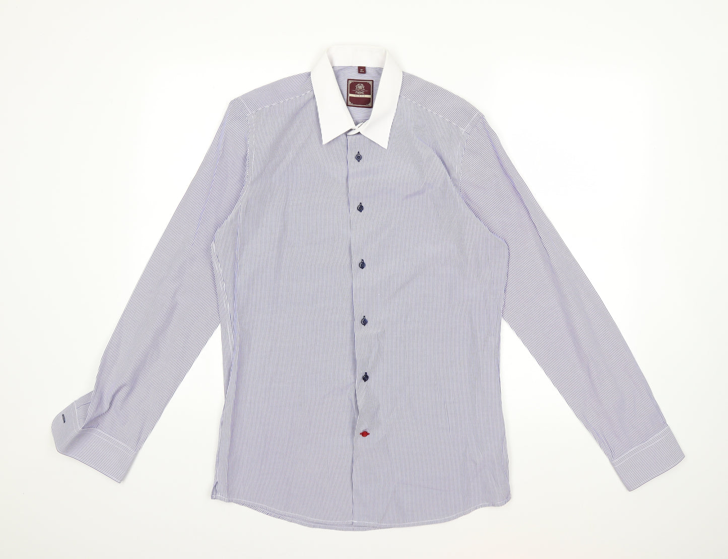 NEXT Mens Blue Striped   Dress Shirt Size 15