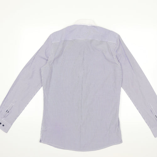 NEXT Mens Blue Striped   Dress Shirt Size 15