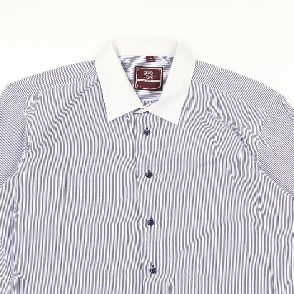NEXT Mens Blue Striped   Dress Shirt Size 15