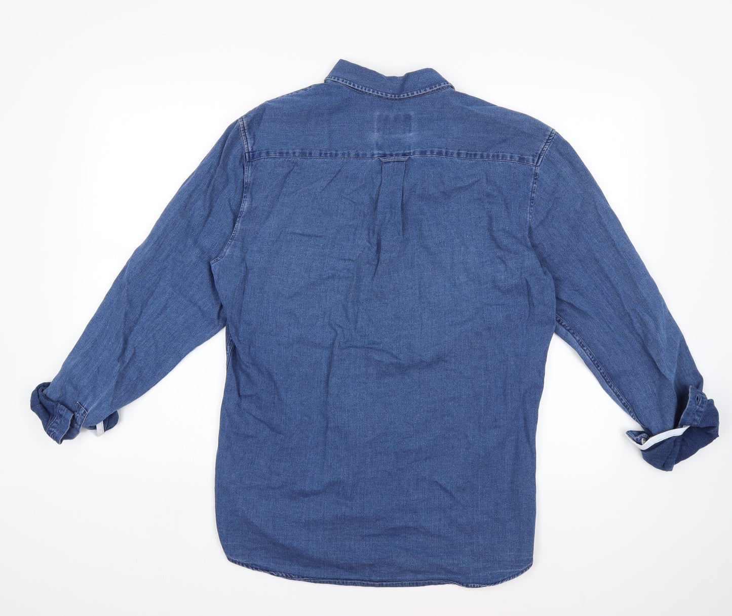 Pull & Bear Mens Blue  Denim  Button-Up Size M