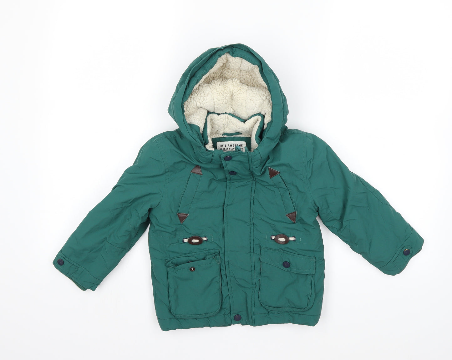 Marks and Spencer Boys Green   Jacket Coat Size 2-3 Years