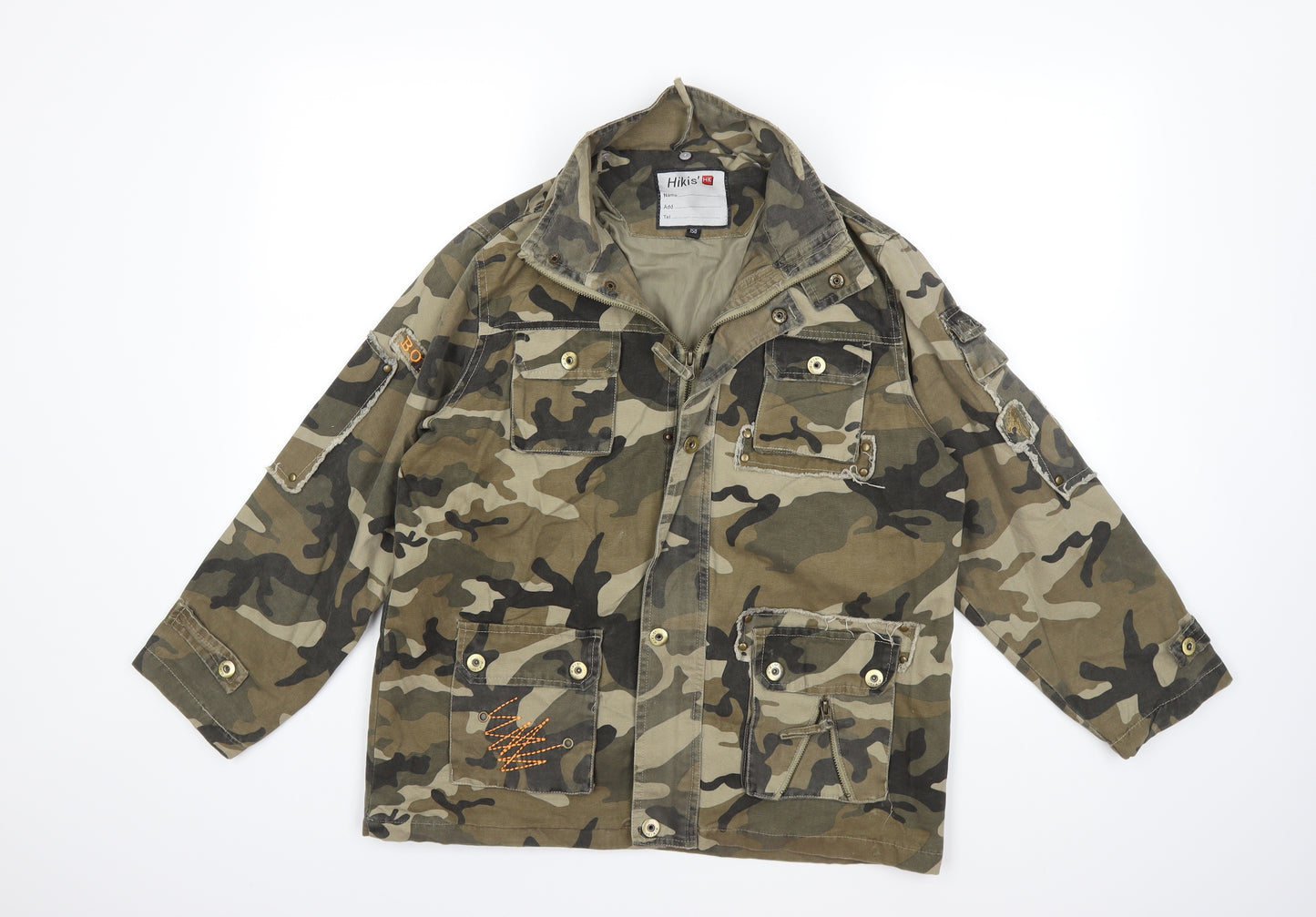 Hikis' Boys Green Camouflage  Jacket Coat Size 13-14 Years