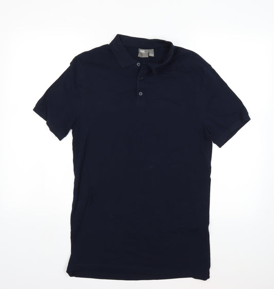 Front view of ASOS men’s beige polo, size L