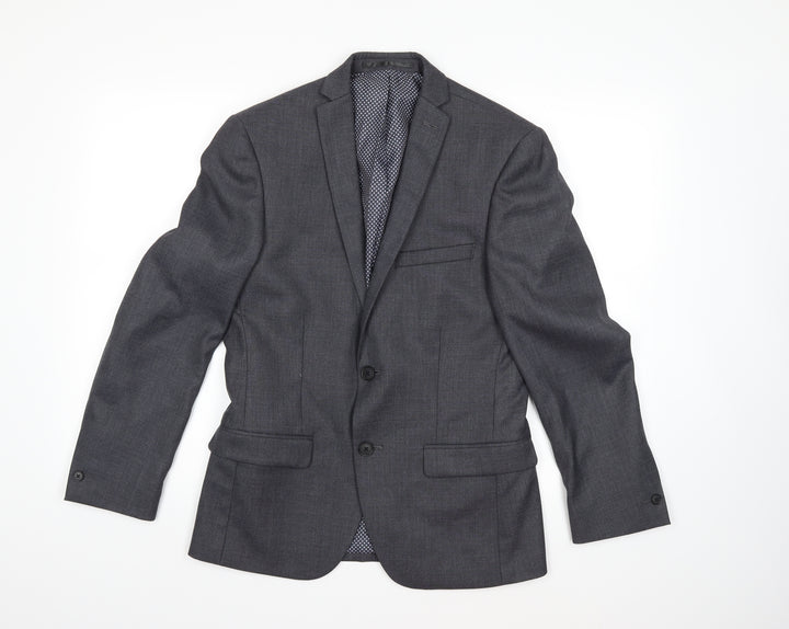 Red Herring Mens Grey Jacket Suit Jacket Size 36
