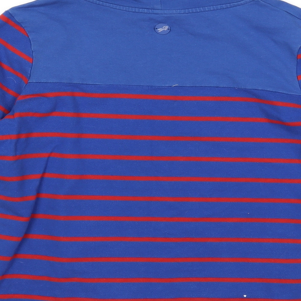 Equestrian Womens Blue Striped  Pullover Sweatshirt Size 10