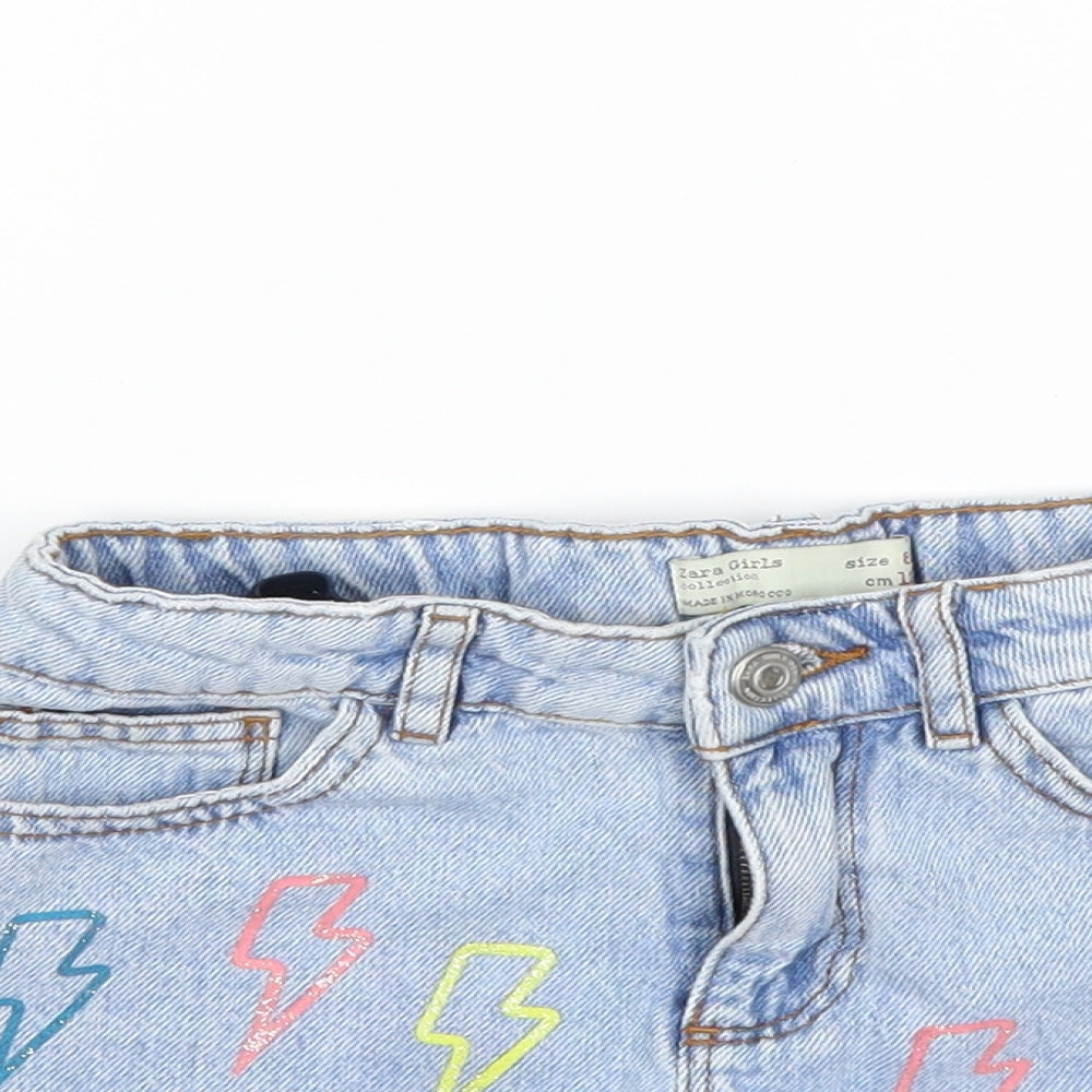 Zara Girls Blue  Denim Hot Pants Shorts Size 8 Years