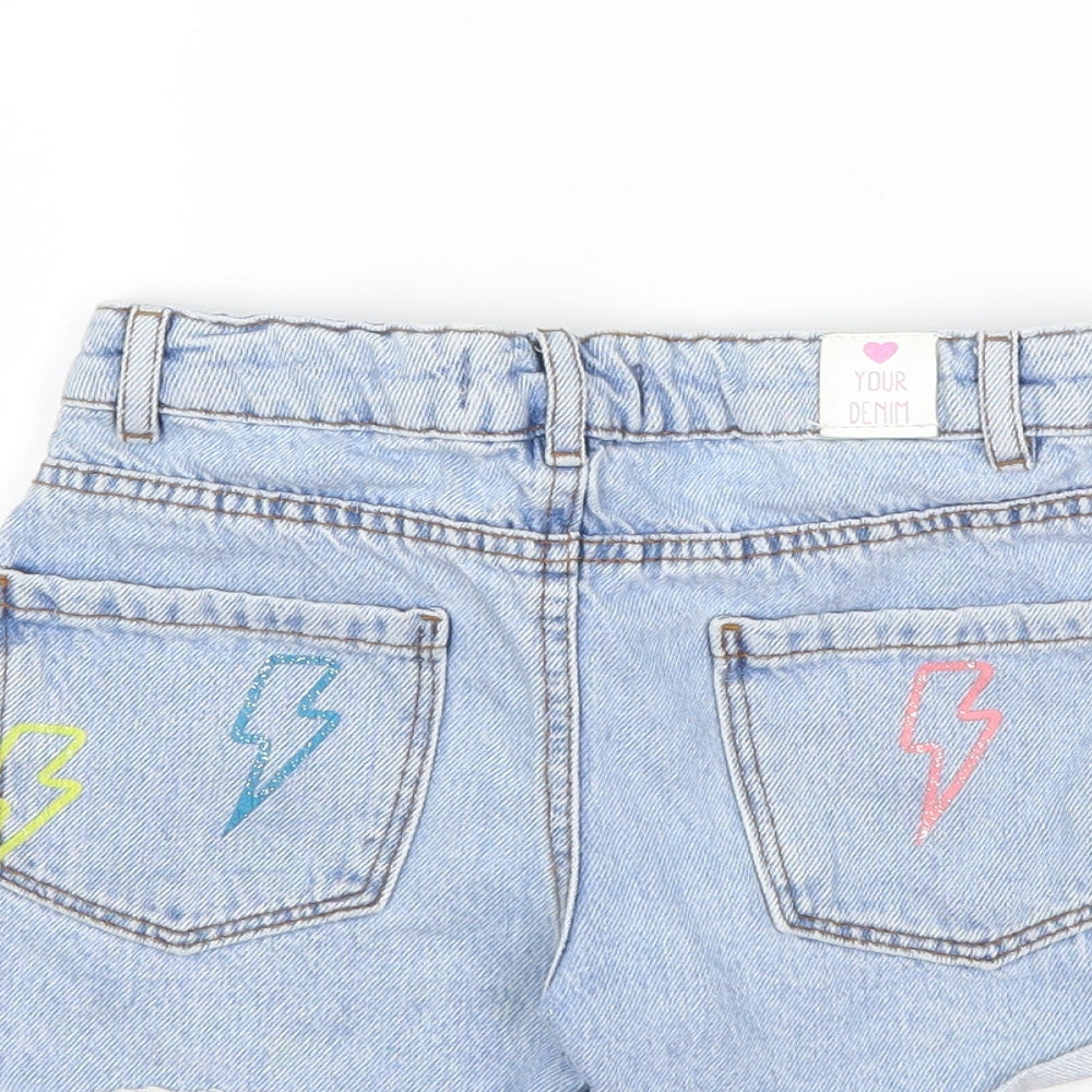 Zara Girls Blue  Denim Hot Pants Shorts Size 8 Years
