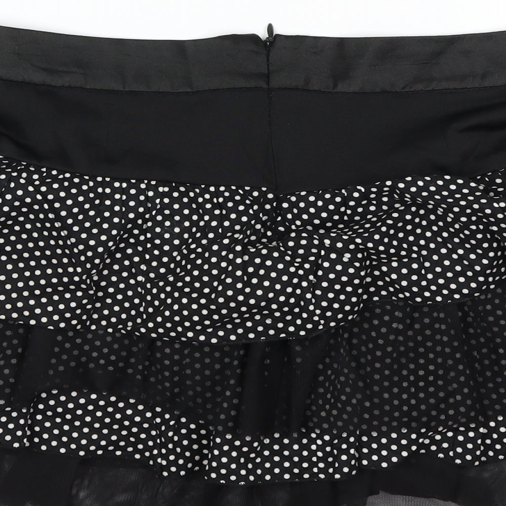 M Butterfly Womens Black   Flare Skirt Size S