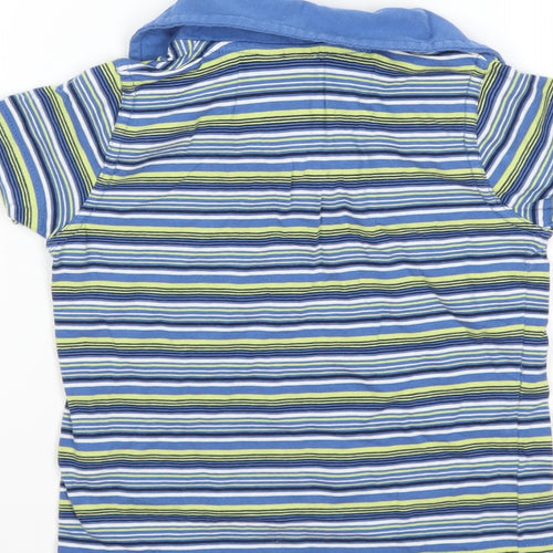 Preworn Boys Blue Striped  Basic Polo Size 2-3 Years