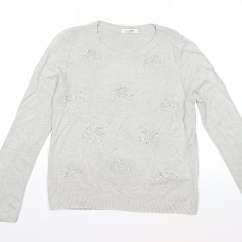 Marks and Spencer Womens Grey  Knit Pullover Jumper Size 12