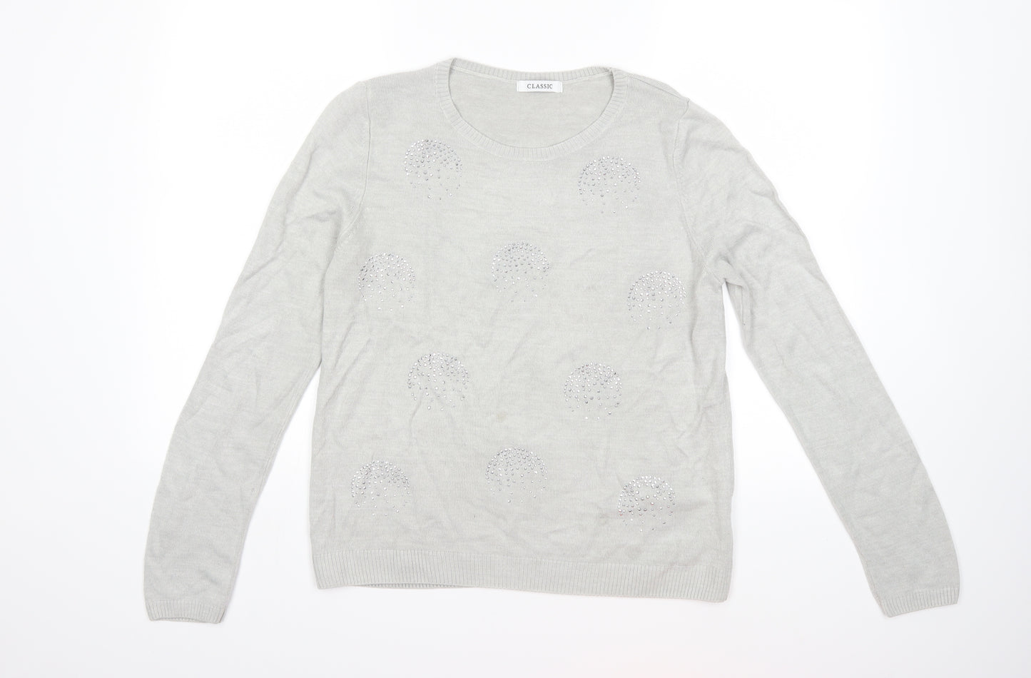 Marks and Spencer Womens Grey  Knit Pullover Jumper Size 12
