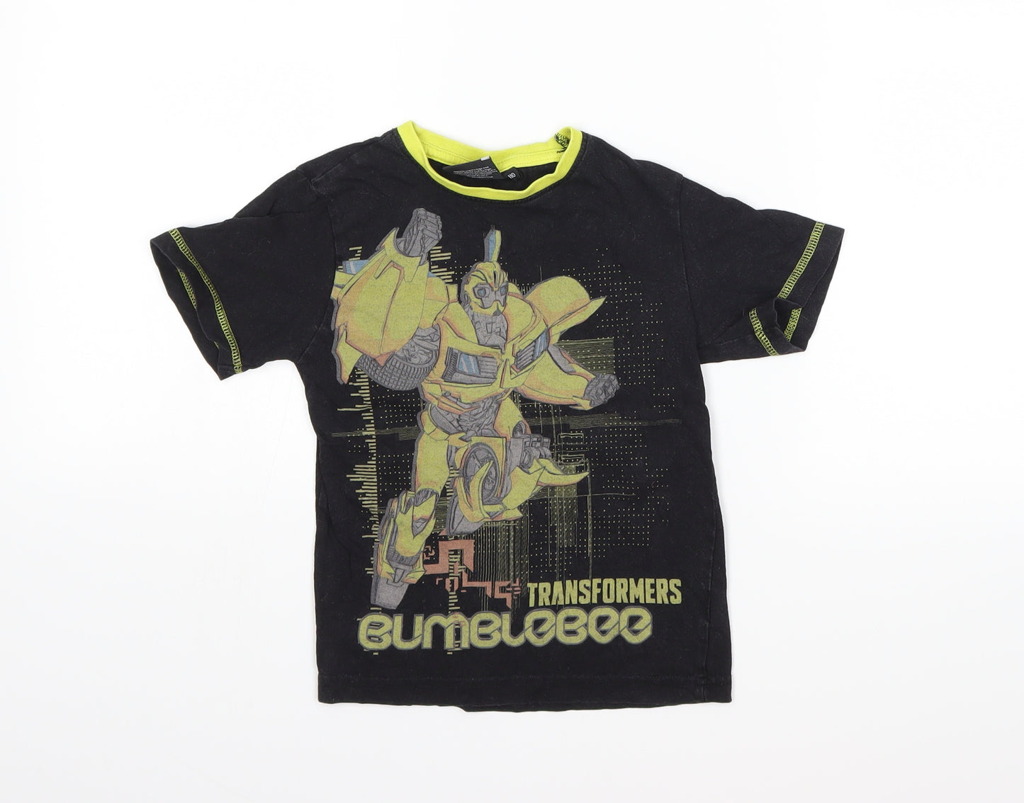Preworn Boys Black   Basic T-Shirt Size 5-6 Years