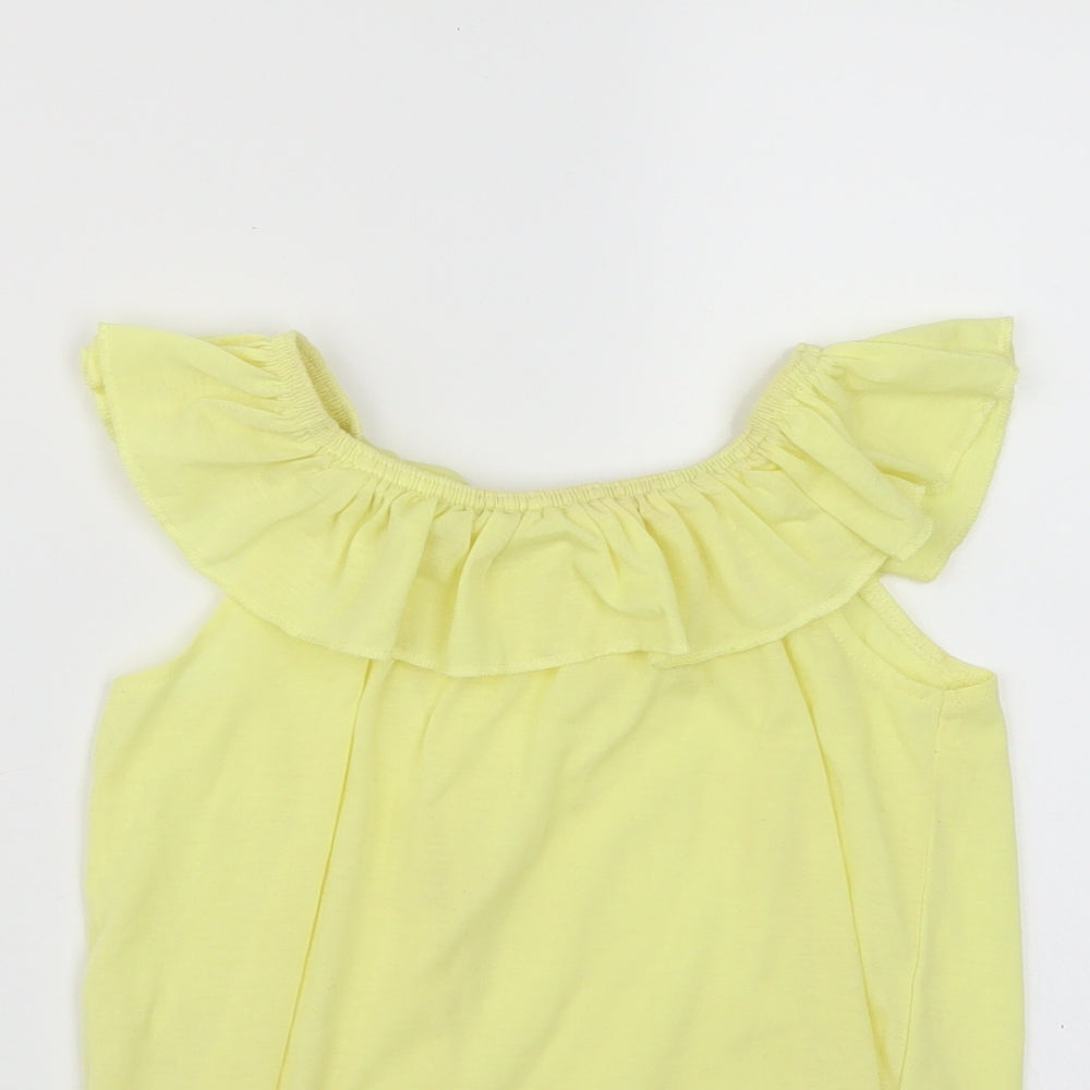 H&M Girls Yellow   Basic T-Shirt Size 5 Years