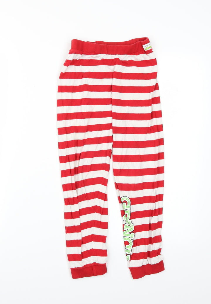 Primark Girls Red Striped Pyjama Pants Size 8-9 Years