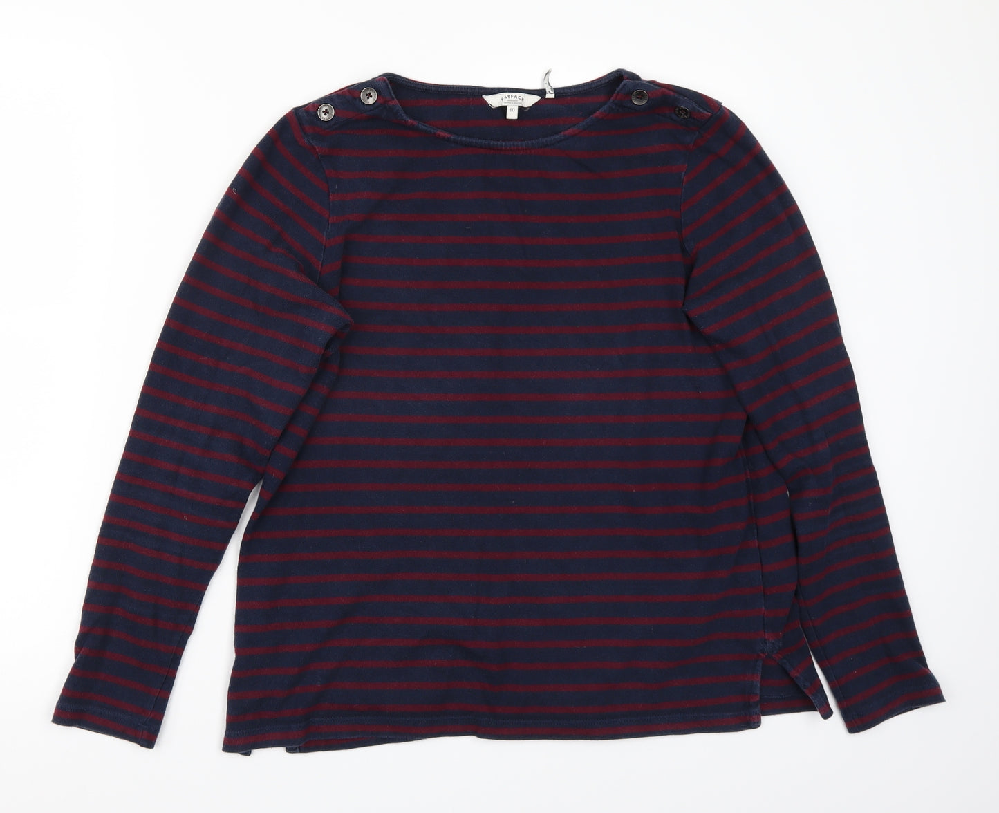 Fatface Womens Blue Striped  Basic T-Shirt Size 10