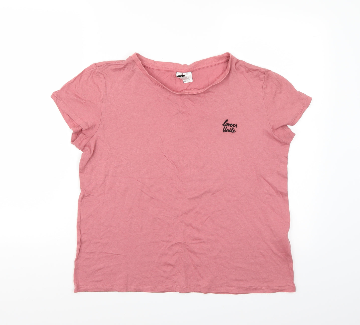 H&M Womens Pink   Basic T-Shirt Size L
