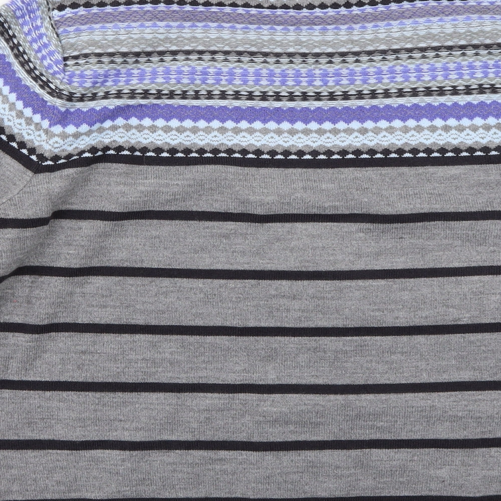 Per Una Womens Grey Striped  Pullover Jumper Size 16