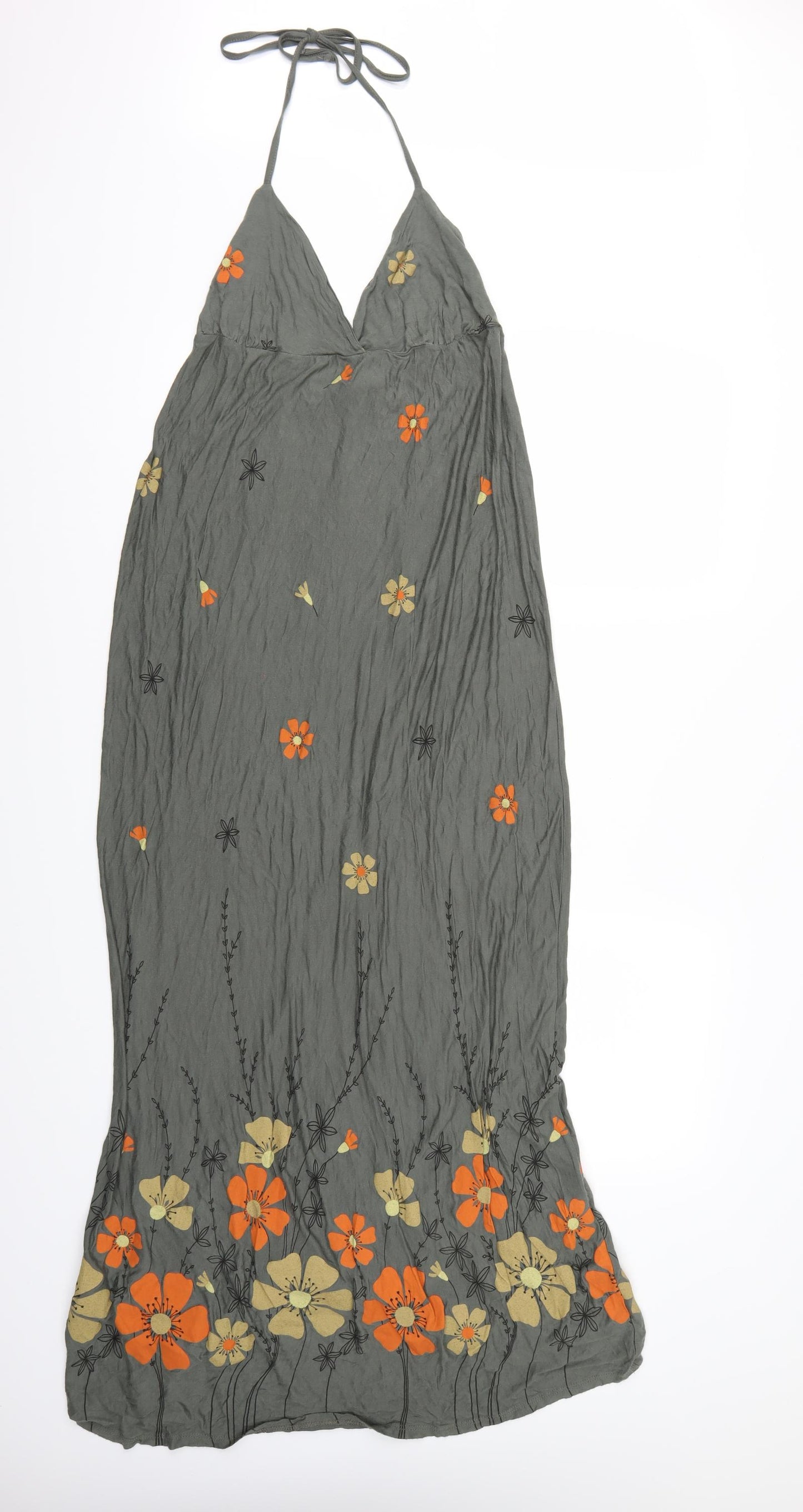 Look Womens Green Floral  A-Line  Size 10