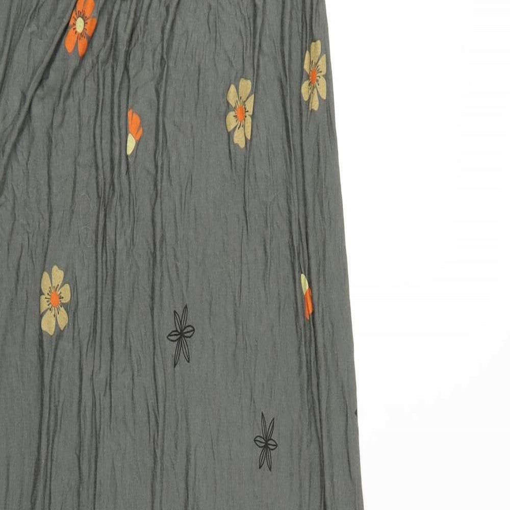 Look Womens Green Floral  A-Line  Size 10