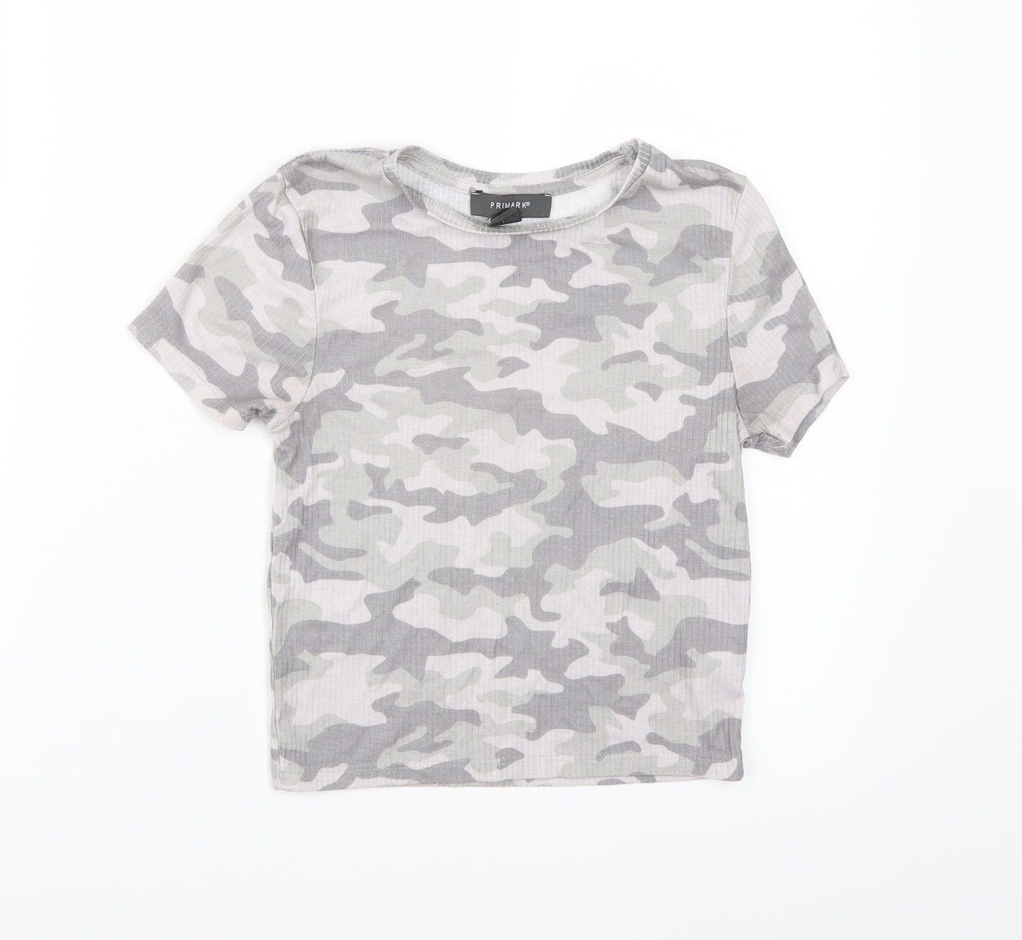 Primark Womens Green Camouflage  Basic T-Shirt Size XS