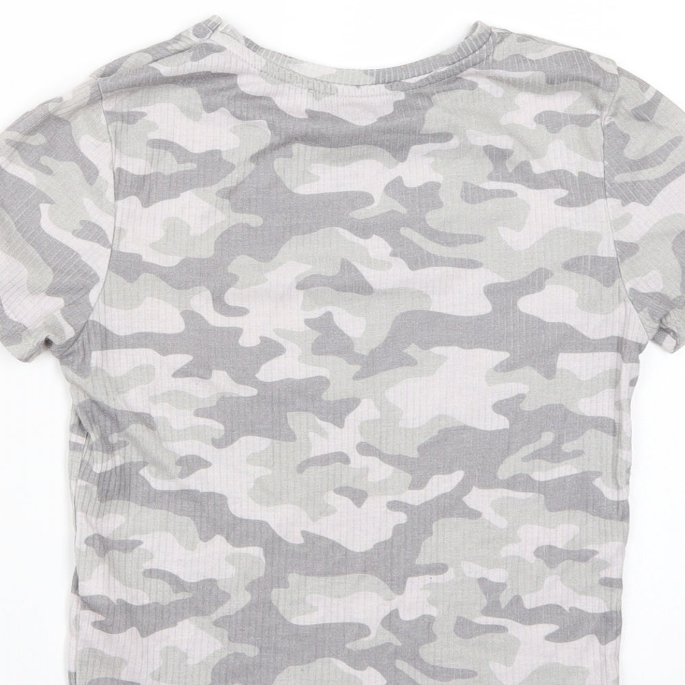 Primark Womens Green Camouflage  Basic T-Shirt Size XS