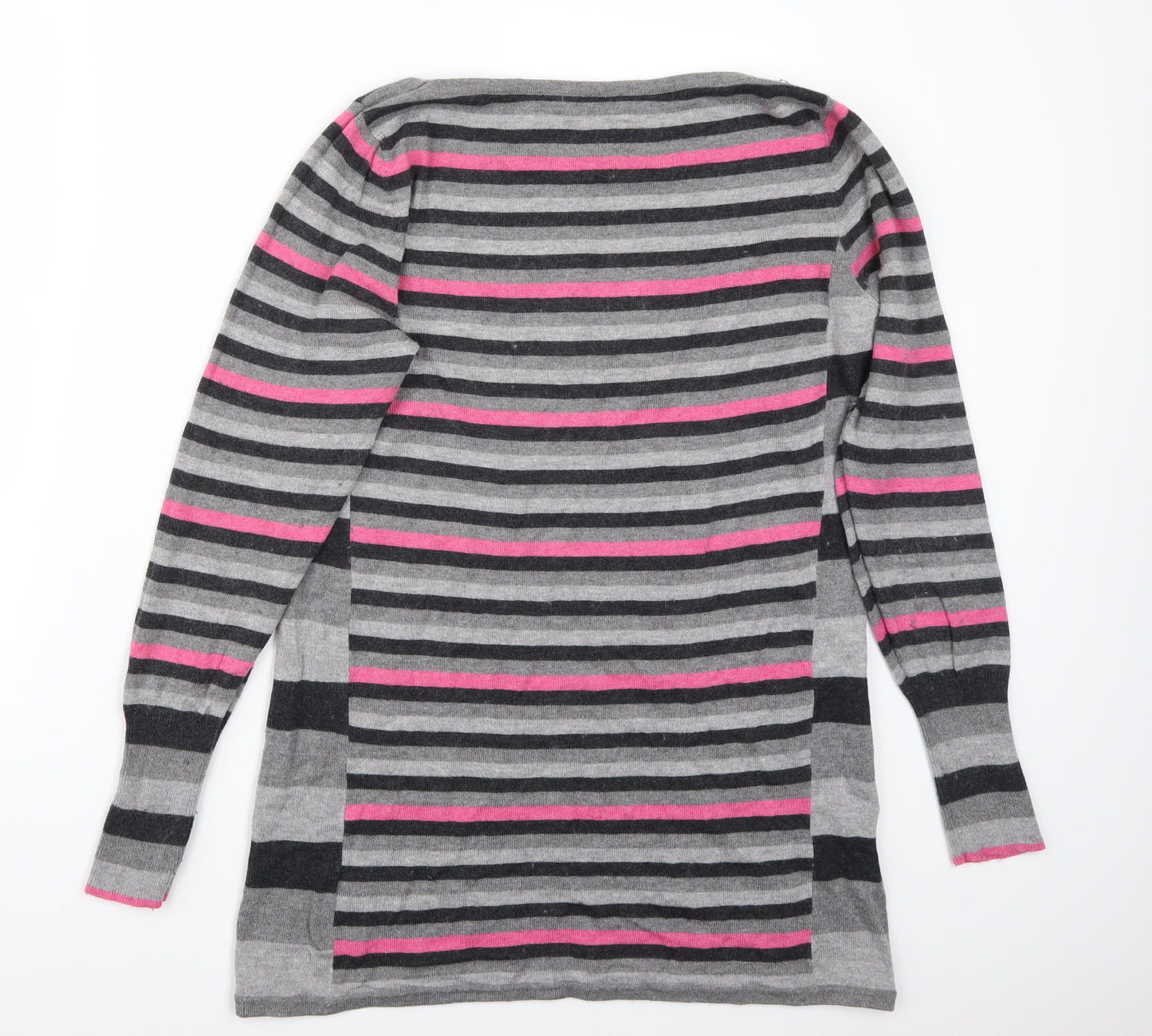 Marks and Spencer Womens Grey Striped  Pullover Jumper Size 16