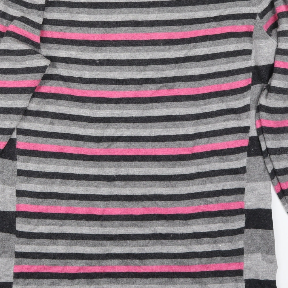 Marks and Spencer Womens Grey Striped  Pullover Jumper Size 16