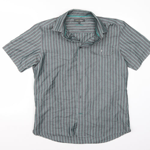 Marks and Spencer Mens Grey    Button-Up Size M