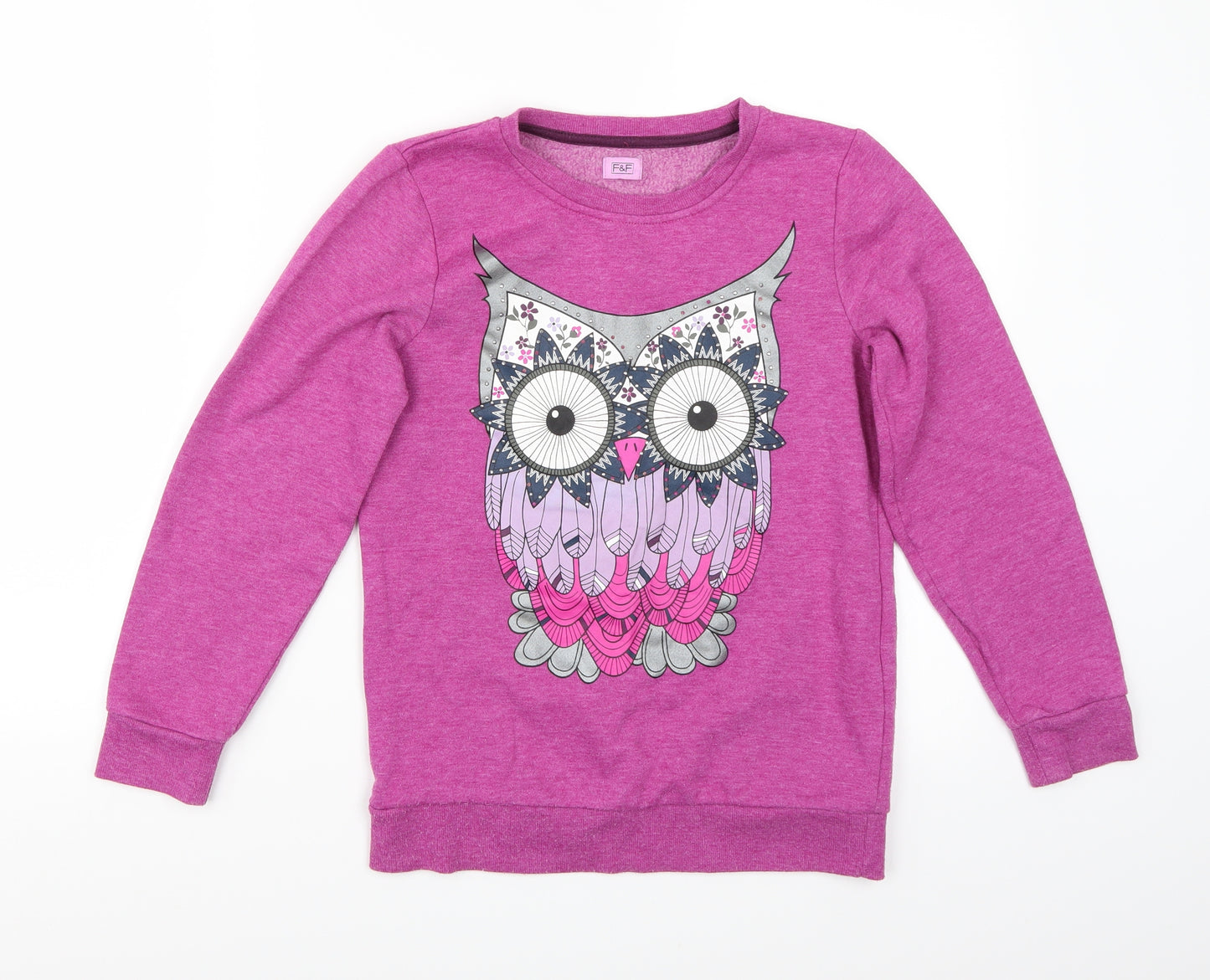 F&F Girls Purple   Pullover Jumper Size 11 Years