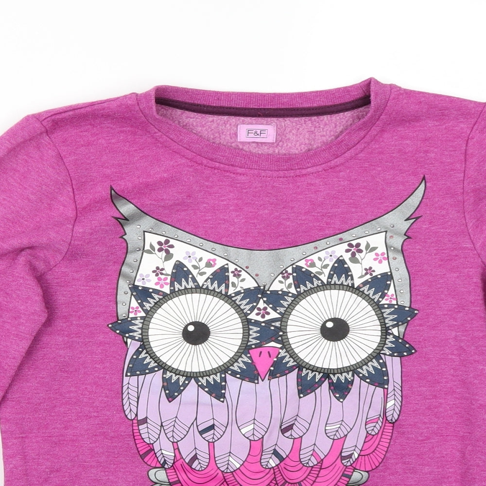 F&F Girls Purple   Pullover Jumper Size 11 Years