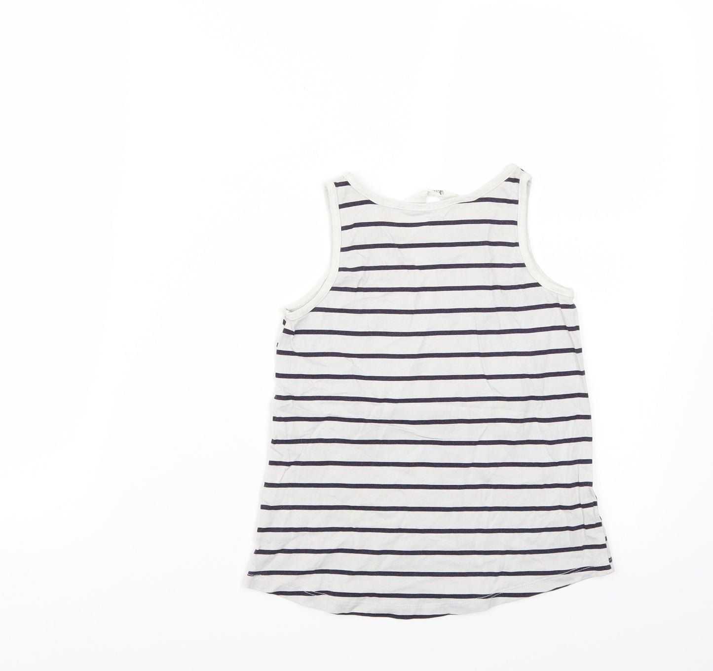 H&M Girls White Striped  Basic Tank Size 5 Years