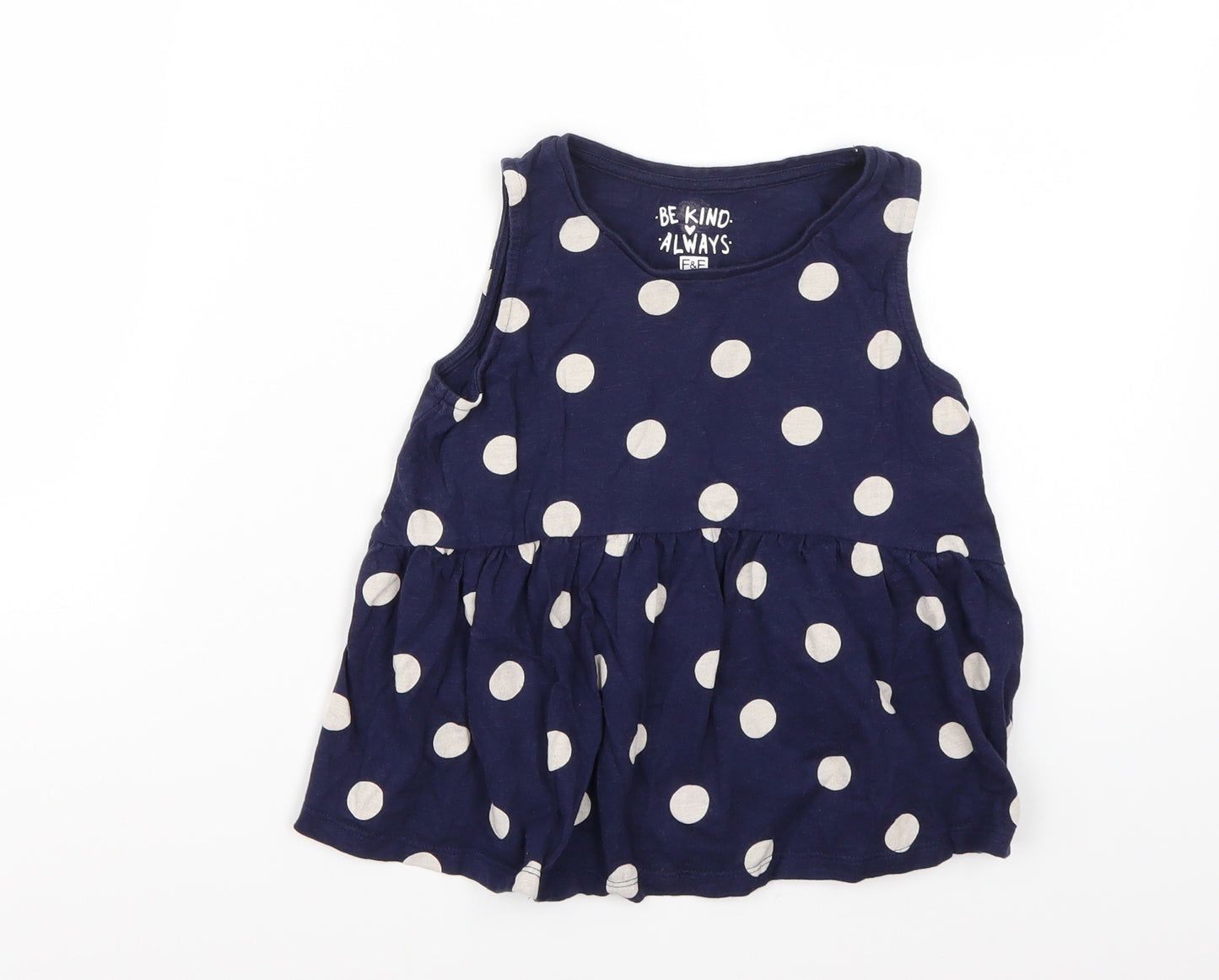 F&F Girls Blue Polka Dot  A-Line  Size 5-6 Years