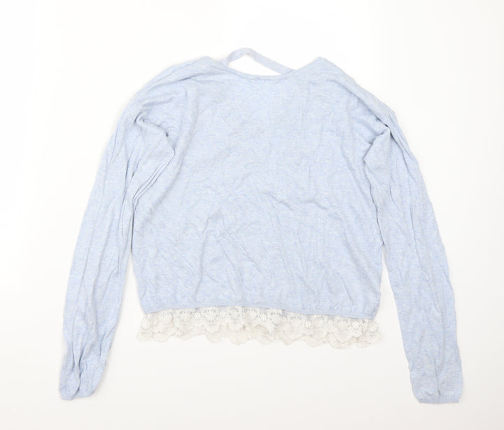 H&M Girls Blue Pullover Jumper Size 13 Years