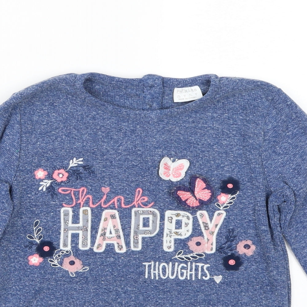 F&F Girls Blue   Basic T-Shirt Size 5-6 Years