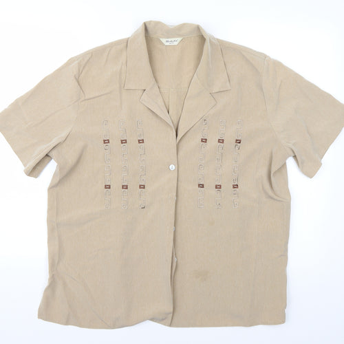 Berkeley Womens Beige   Basic Button-Up Size 20