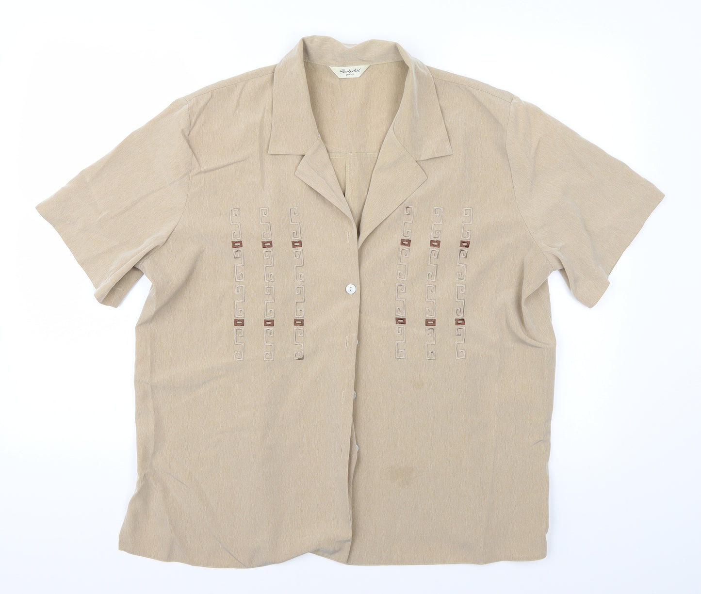 Berkeley Womens Beige   Basic Button-Up Size 20
