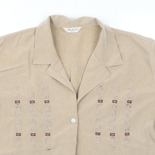 Berkeley Womens Beige   Basic Button-Up Size 20