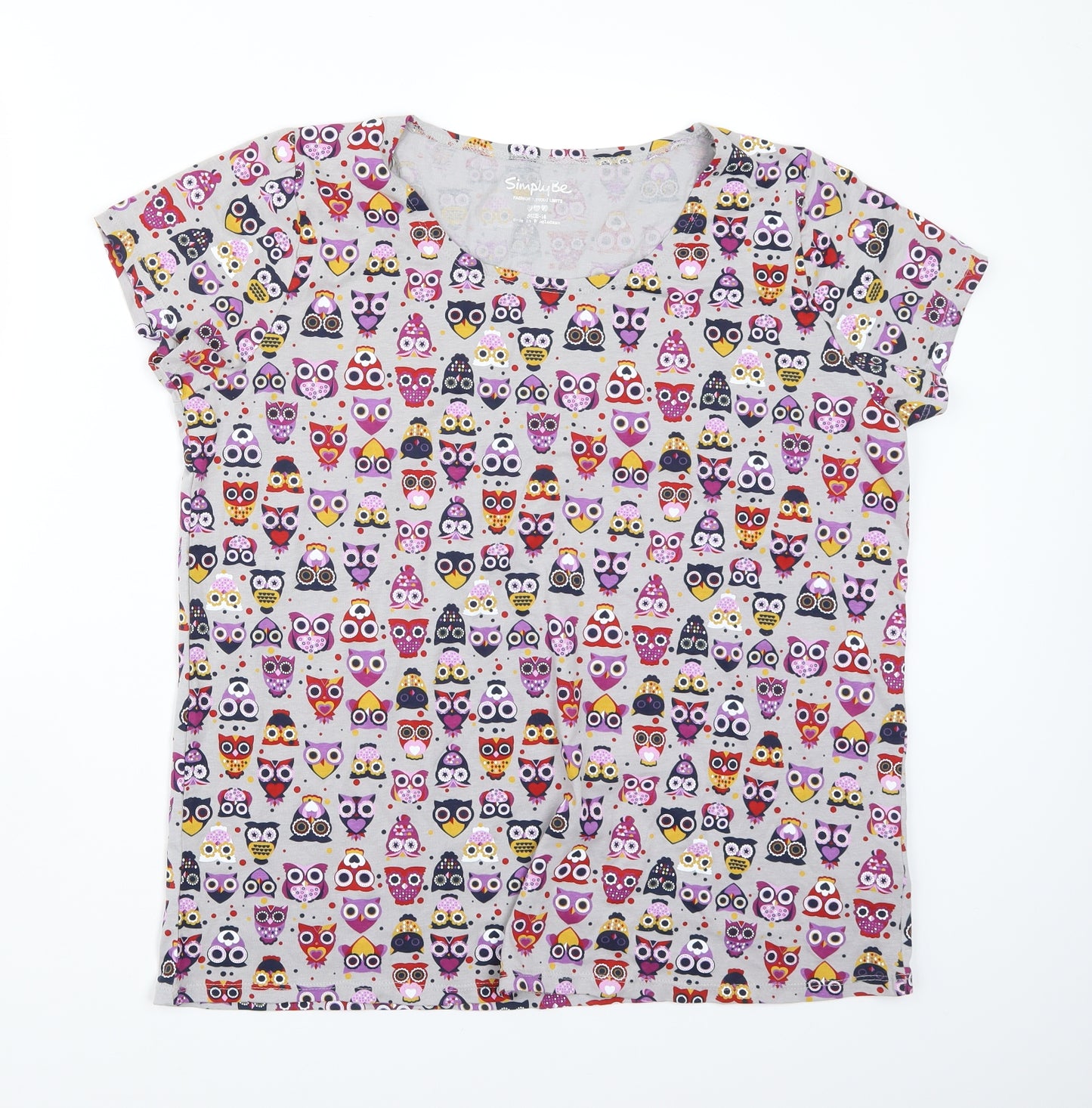 Simply b  Womens Grey   Basic T-Shirt Size 16