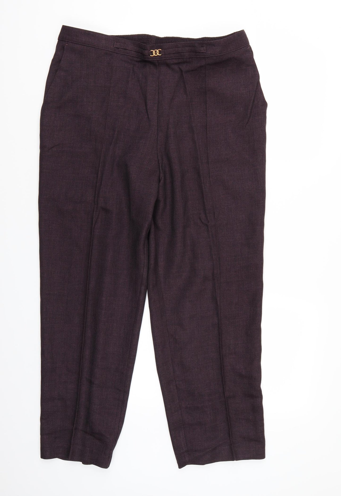 Marks and Spencer Womens Purple   Cropped Trousers Size 18 L27 in
