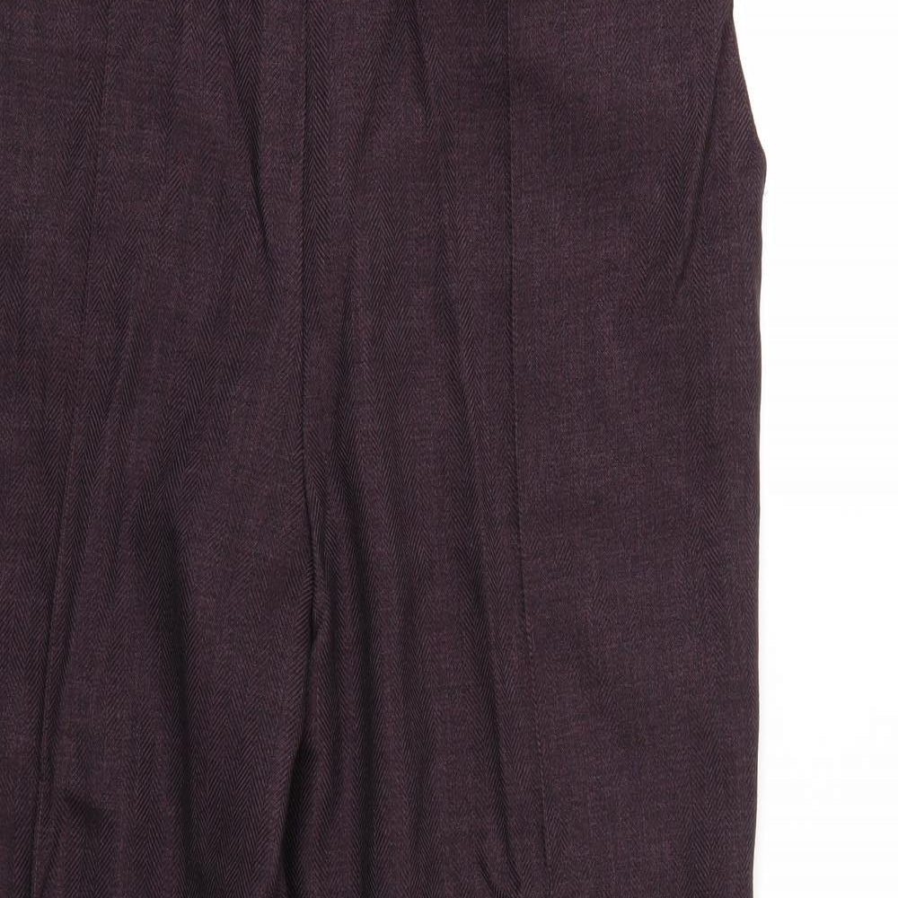 Marks and Spencer Womens Purple   Cropped Trousers Size 18 L27 in
