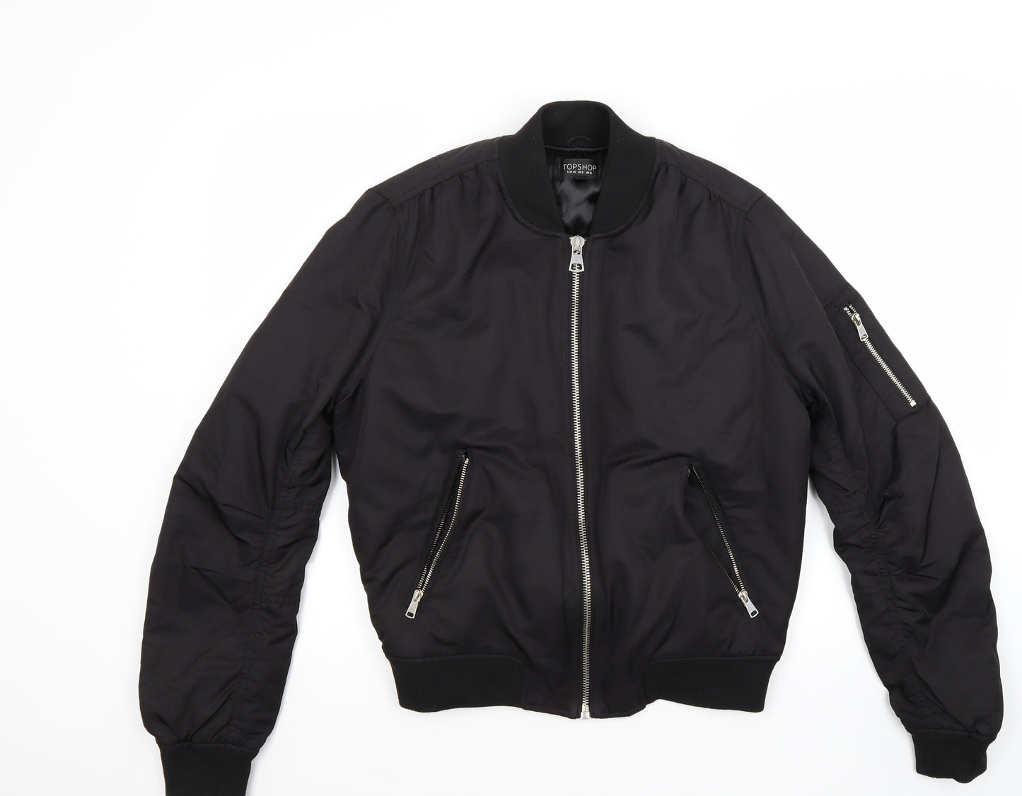 Topshop Womens Black   Bomber Jacket Coat Size 12