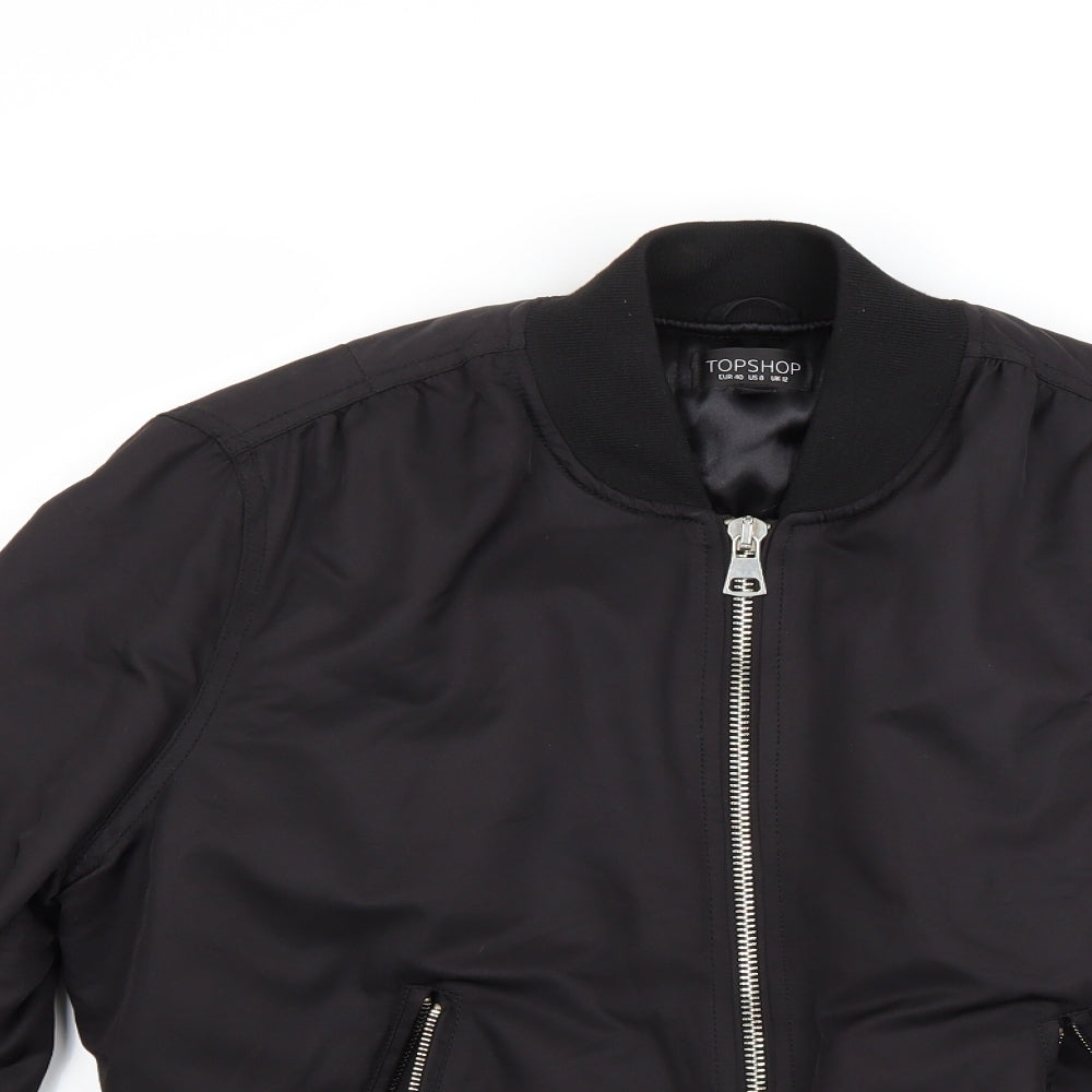 Topshop Womens Black   Bomber Jacket Coat Size 12