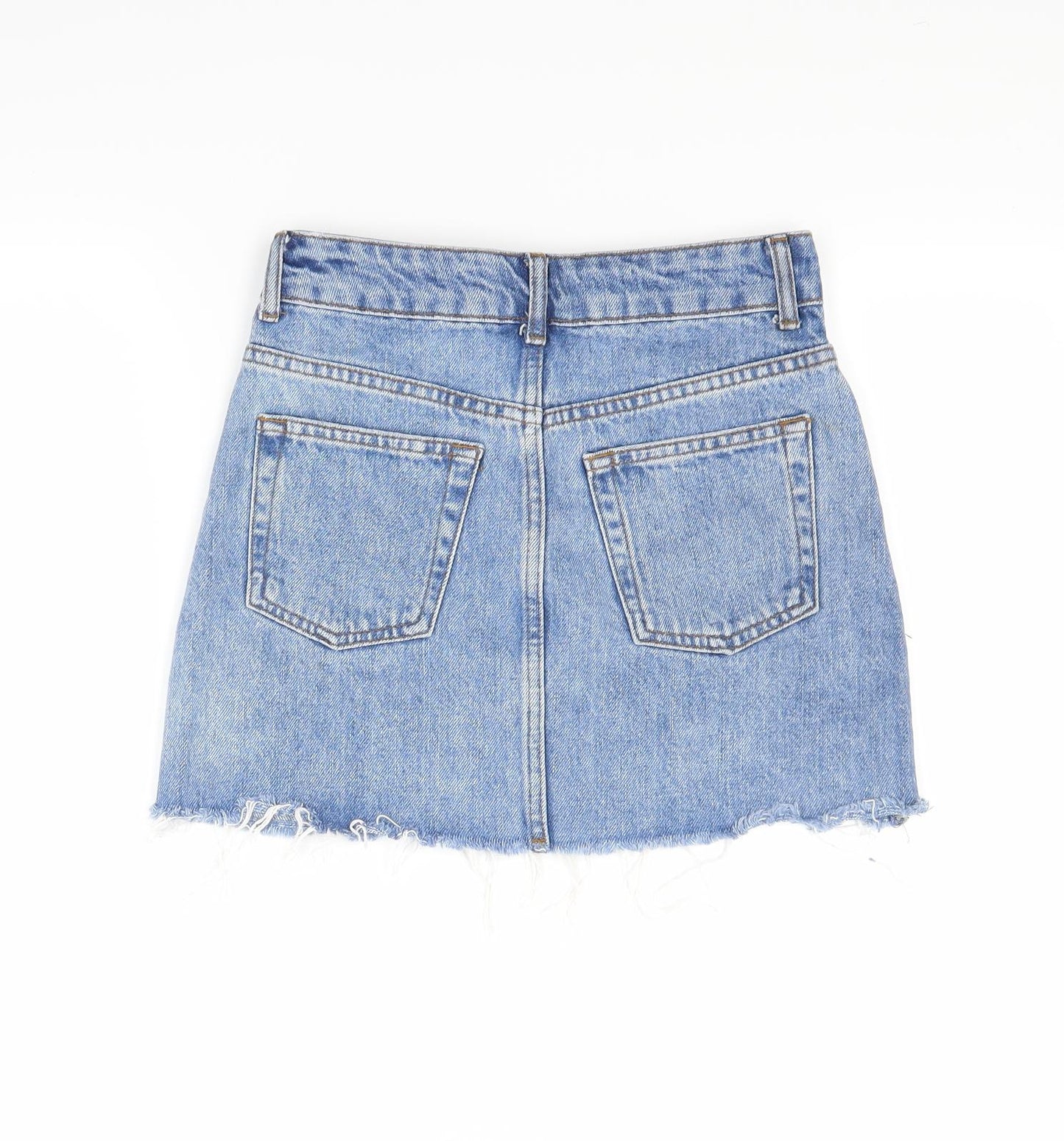 Topshop Womens Blue  Denim Mini Skirt Size 4